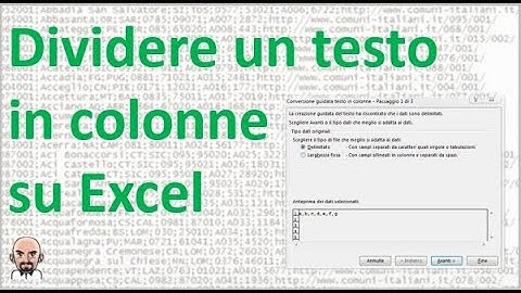 Come dividere un testo in colonne su Excel