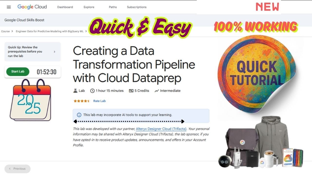 Создание конвейера преобразования данных с помощью Cloud Dataprep || GSP430 || 