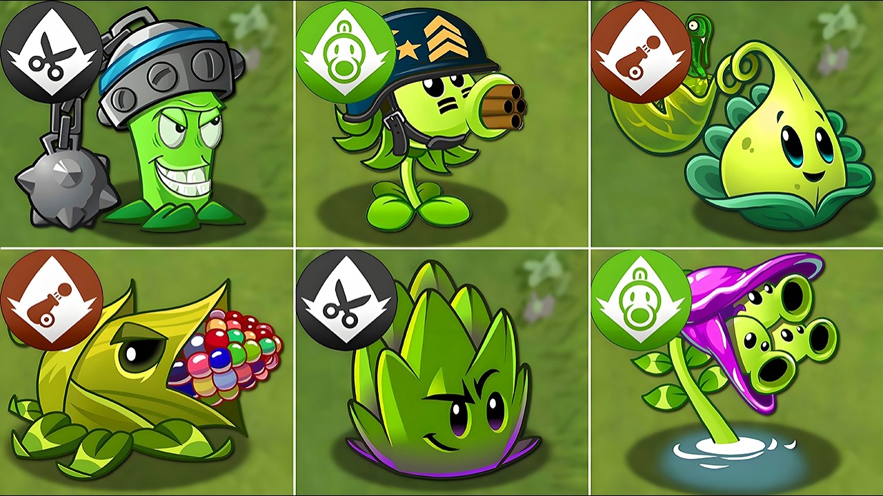 All GREEN PREMIUM Plants Power-Up! vs PvZ 2 All Final Bosses - Plants ...