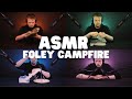 Asmr foley how to make a cozy campfire during storm and rain no talking