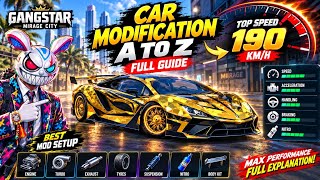 190+ TOP SPEED Car Build 🔥 | Full Modification Guide | Gangstar Mirage City screenshot 1