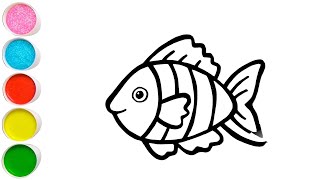 How To Draw Cute Fish Drawing, Painting \& Coloring For Kids and Toddlers_ Child Art