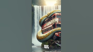 AI Nature Exploration | Abandoned Bus #shorts #trending #wow #jungle #river #waterfall