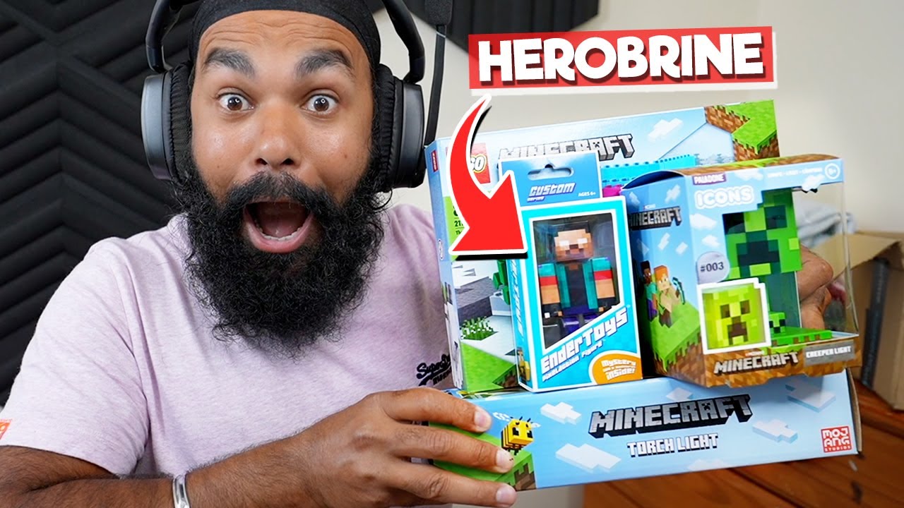 estudiar Virus Ocurrir UNBOXING *ALL* MINECRAFT TOYS AND FOUND HEROBRINE - YouTube