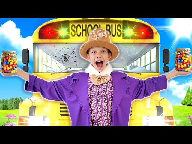 Willy Wonka SAVES SchooL Bus ChocolatE StoRe From Sneaky ImpoSteR! class=