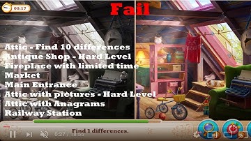 Manor Matters hidden objects Levels fail on Hall Day 2 HD - Part 2 | attic, railway station, market