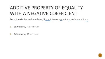 Additive Property of Equality with a Negative Coeffcient