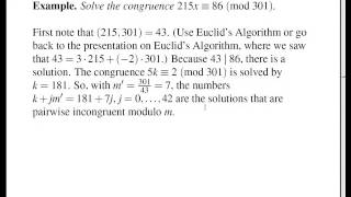 LSU   Number Theory   Lecture 13 linear congruences