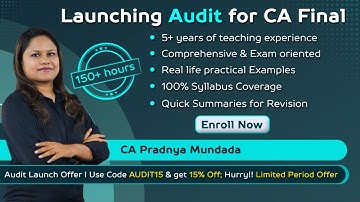 Say NO to FEAR of CA Final Audit | New Course Launch | CA Pradnya Mundada | #LearnLikeNeverBefore