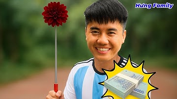 Hưng Troll | Thử Thách Dựng Đứng Bông Hoa Trên Gậy Không Dụng Cụ