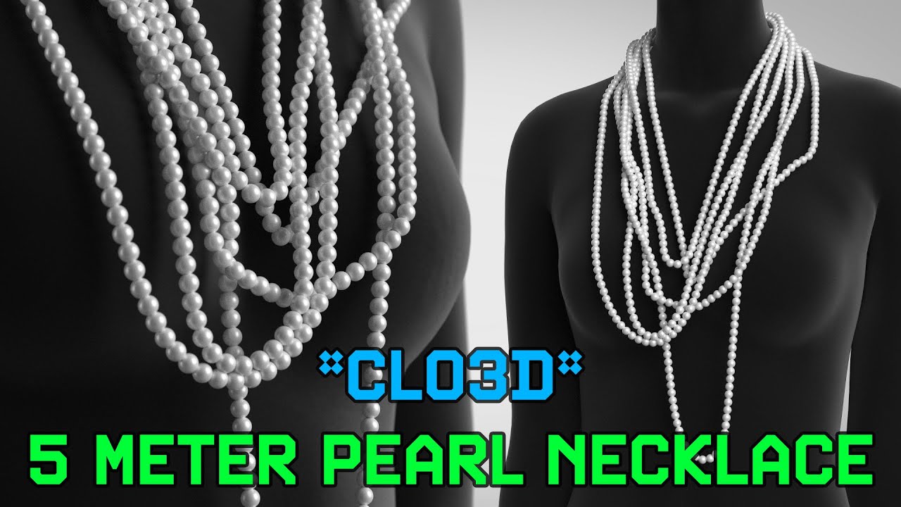 CLO3D | 5 Meter Long Pearl Necklace