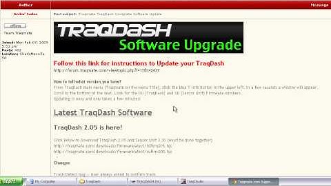 Updating Firmware TraqDash
