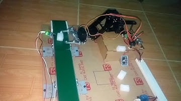 Mô hình gắp phôi từ băng tải dùng cánh tay robot 4 bật tự do