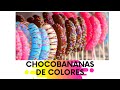 Chocobananas de divertidos colores y sabores 🍌🍌🍌+🍫🍫🍫=💙💜💛🧡💚