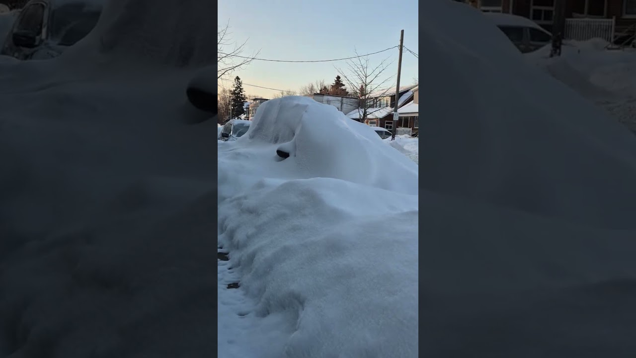 After snow storm it's hard to walk going to work