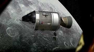Apollo 11 CSM Columbia in lunar orbit, CG Animation