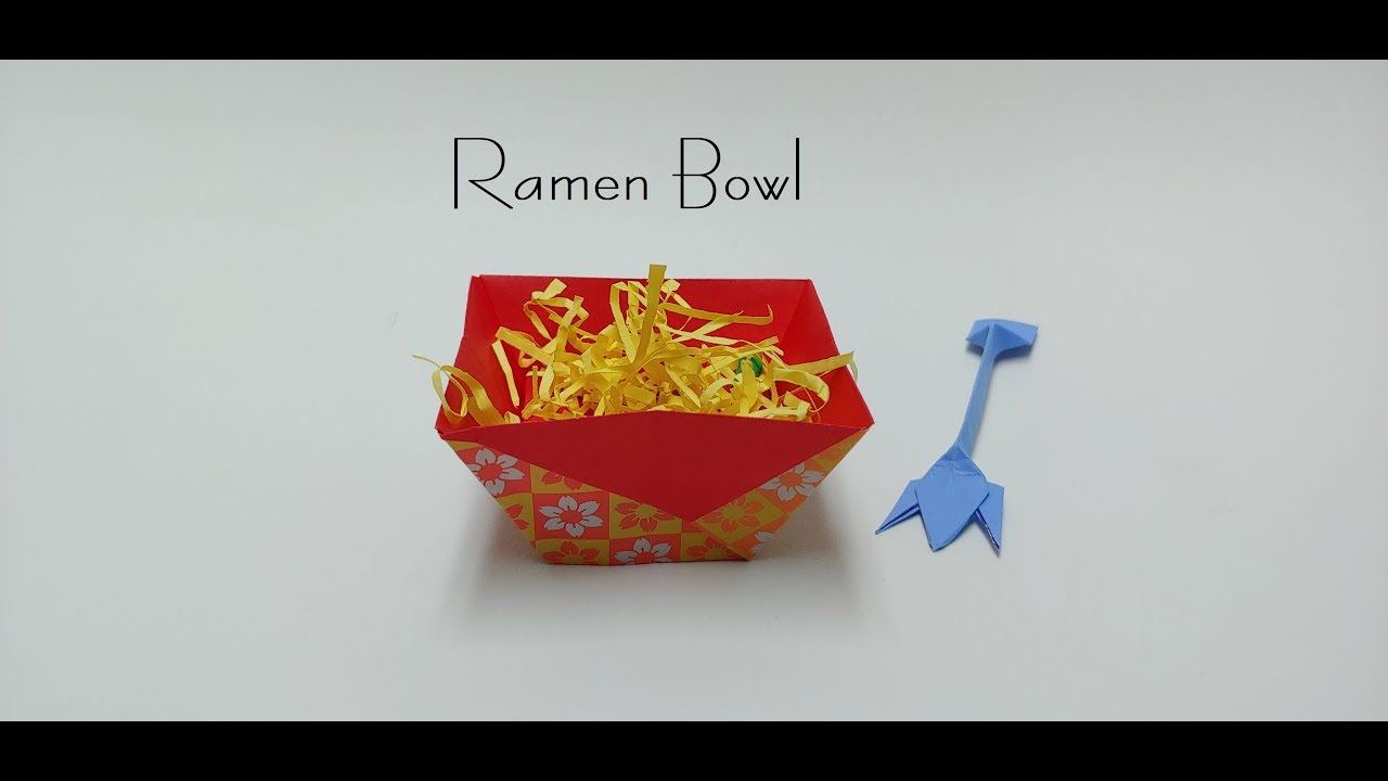 Origami Ramen Bowl 라면그릇 접는 법, 그릇접기, 다이어트 라면, 포크접기, 일본라멘 - YouTube