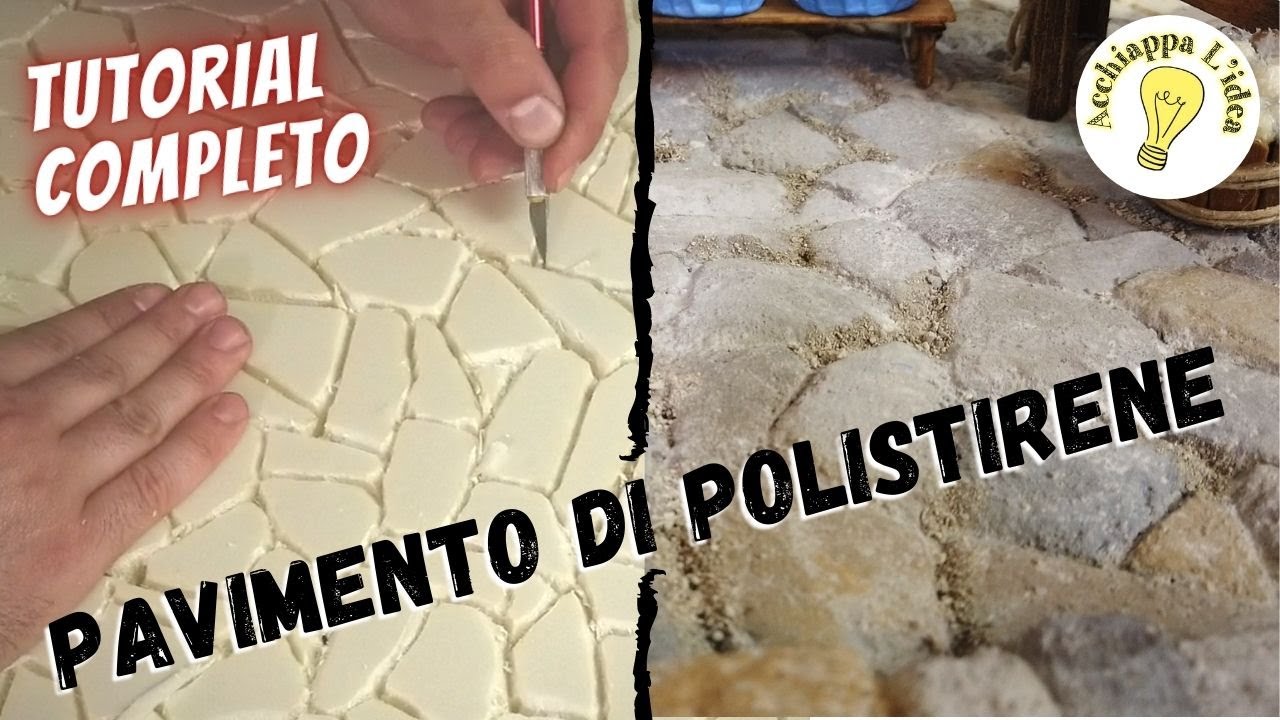 Pavimento di polistirene effetto pietra 💪 Tutorial presepe fai da te