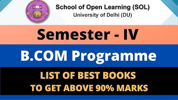 DU SOL Best Book For Bcom | Best Books For Bcom 4th Semester | Books For Bcom