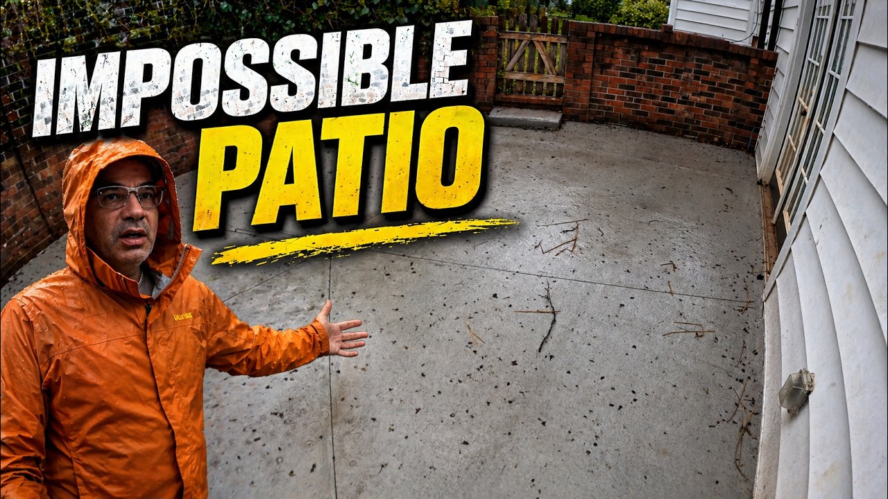 Pouring an impossible concrete patio to solve flooded crawlspace
