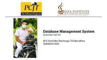 Question Set 03 | Database Management System | Java Institute