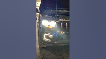 Mahindra Scorpio n headlight hid installed low and High beam | car planet #scorpio #scorpion