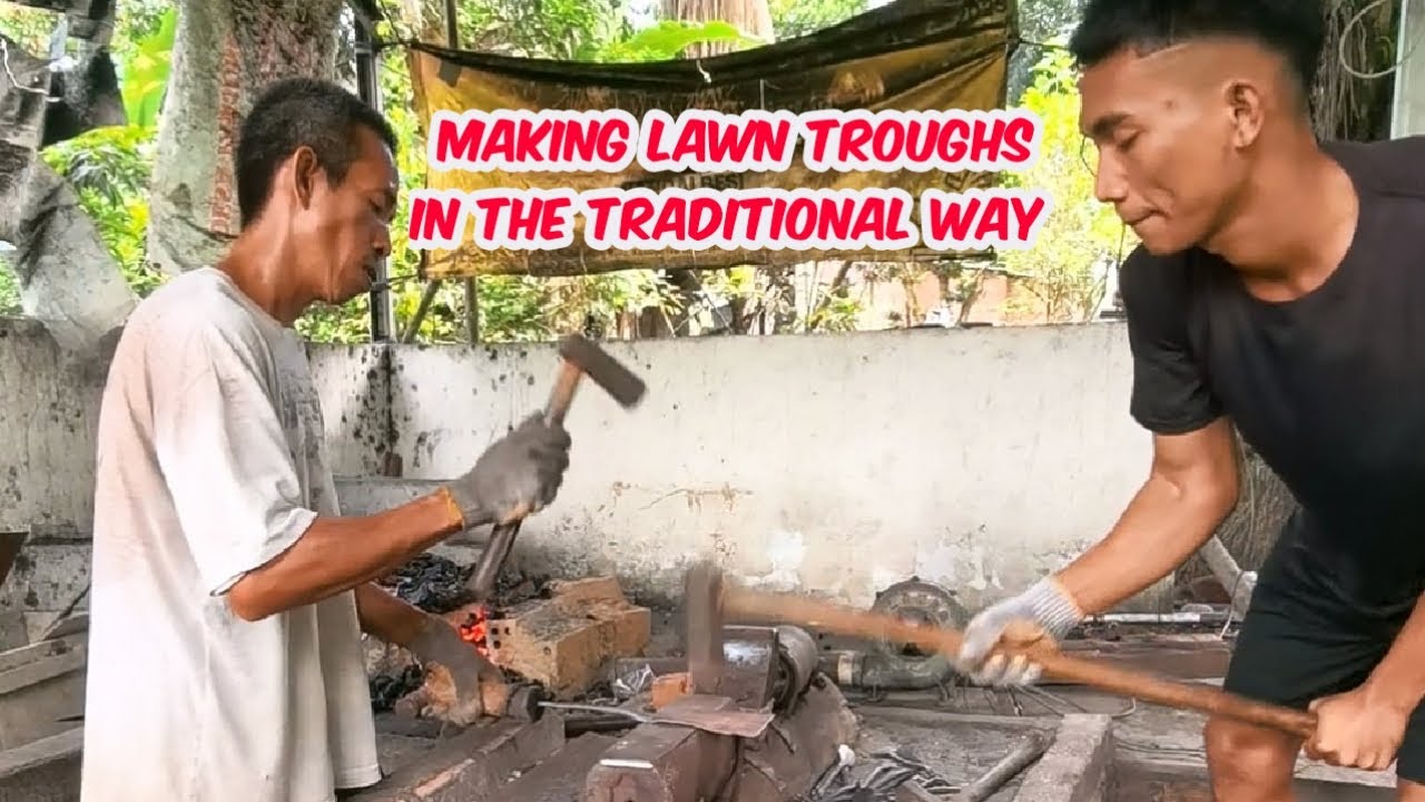 Making lawn troughs in the traditional way