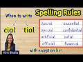 When to write cial or tial for shul sound  pronunciation of cial and tial  spelling ruleielts