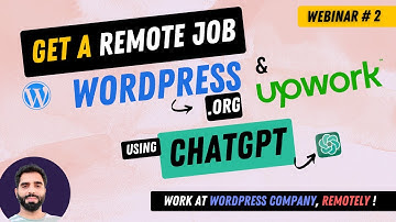 Remote Work for WordPress Company & at Upwork using chatgpt. Highly Paid Work from Home Jobs