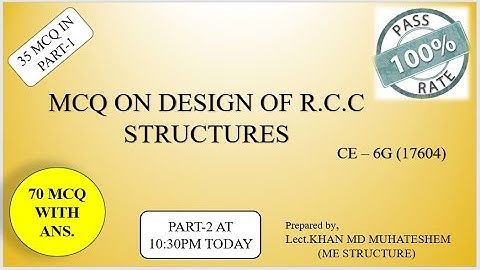 mcq on design of R.C.C structures part-1||17604