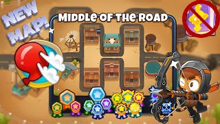 *NEW MAP* Middle Of The Road [Deflation] Guide | No Monkey Knowledge | BTD 6 (2023 Updated) 4K