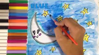 How to Draw Moon For Baby Coloring Pages for Kids Art Colors for Children