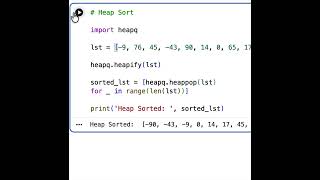 Python Program for Heap Sort using heapq