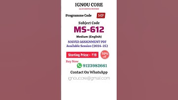 MS 612 Solved Assignment PDF 2024-25 in English, MP program MS612 Solved assignments