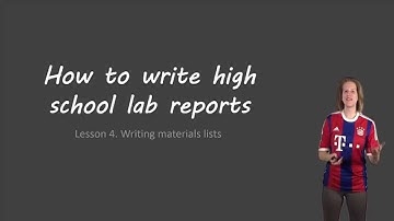 Lab report materials sections