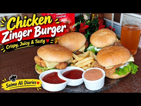 🍔 Crispy Chicken Zinger Burger 🍗 | Homemade & Delicious 😋#moresubscribers#morelikes#moreviews 