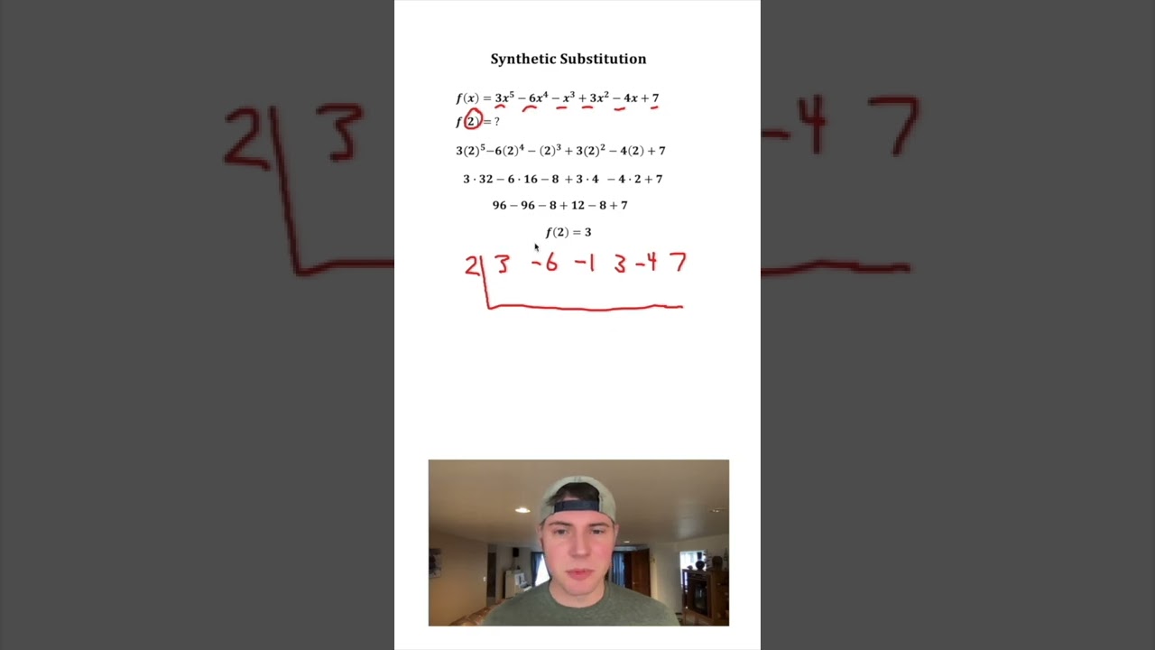 Synthetic Substitution Example #shorts - YouTube