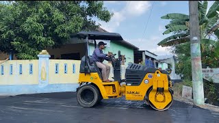 🔥 Road Paving Process with Sakai TW352 | Village Road Asphalt Heavy Equipment!