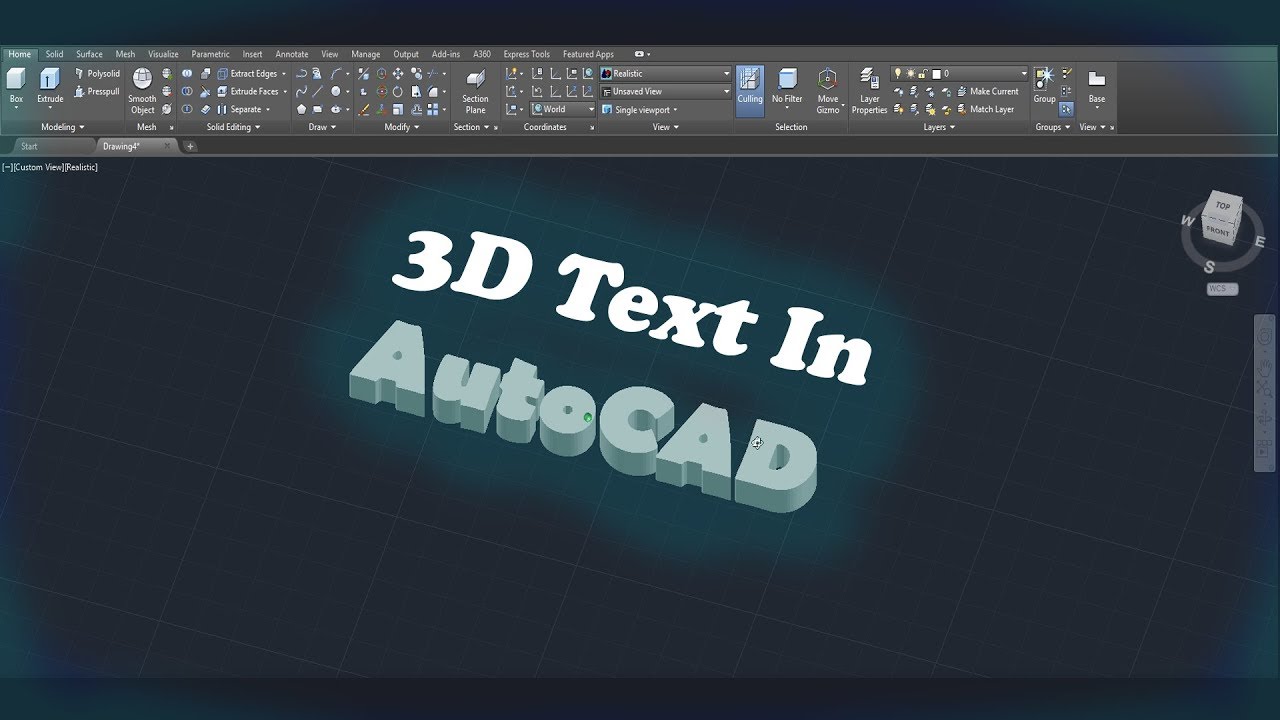 How To Easily Make 3D Text In Autocad