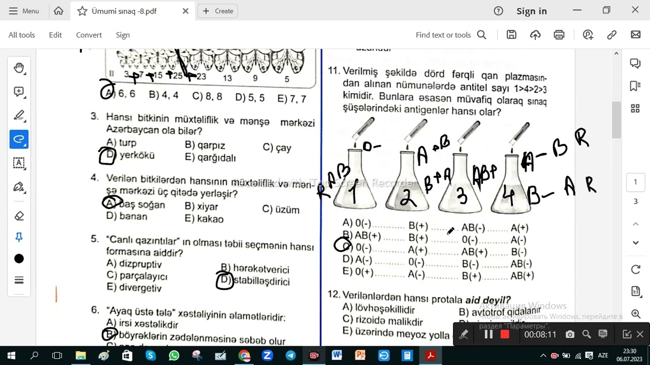 TAİM Ümumi sınaq  8