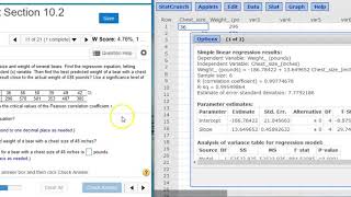 Finding the regression equation and best predicted value for bear chest size