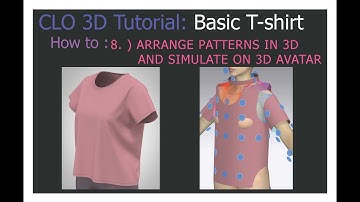 CLO 3D Tutorial 8 - Basic Boxy Tee - Arranging patterns in 3D and simulation