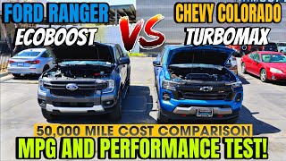 2024 Ford Ranger ECOBOOST VS Chevy Colorado TURBOMAX MPG & Performance Test: Did Ford DO Enough???