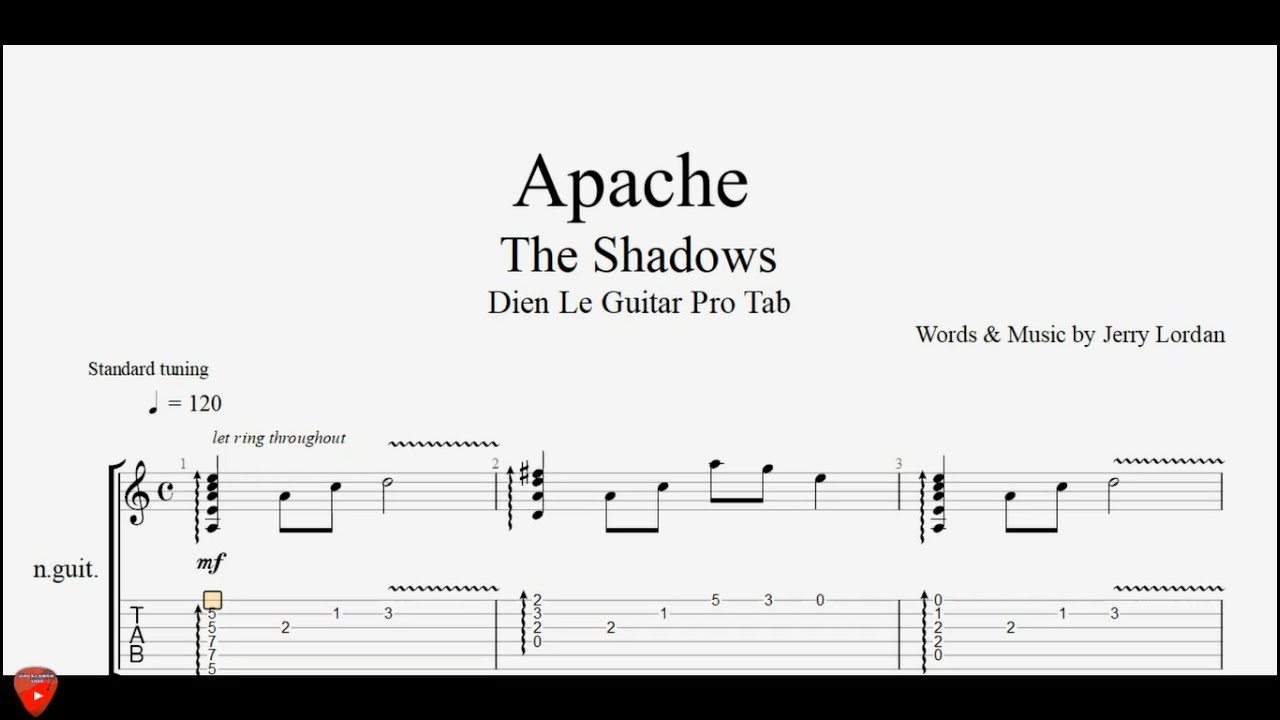 Apache with Guitar FREE TABs Tutorial YouTube