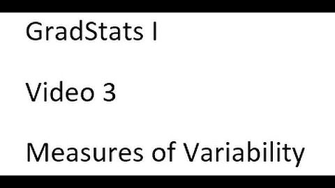 GradStats Video 3: Excel Measures of Variability