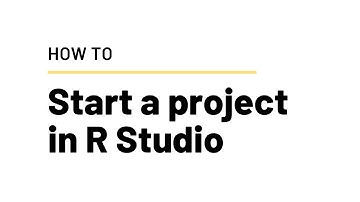 HOW TO create a project in R Studio
