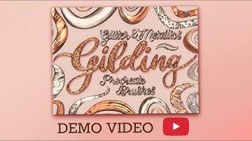 Procreate Brushes Demo Video for Gliding: Glitter & Metallics by @elenaanneraydesigns3468