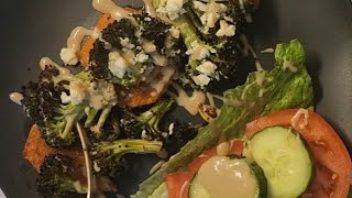 Dinner tonight, Butternut Squash Medallion's with Smashed Broccoli & Tahini Drizzle.Yum! *Subscribe*