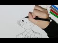 Anime boy drawing using colouring pens  no guidelines  no erasure  christartventure