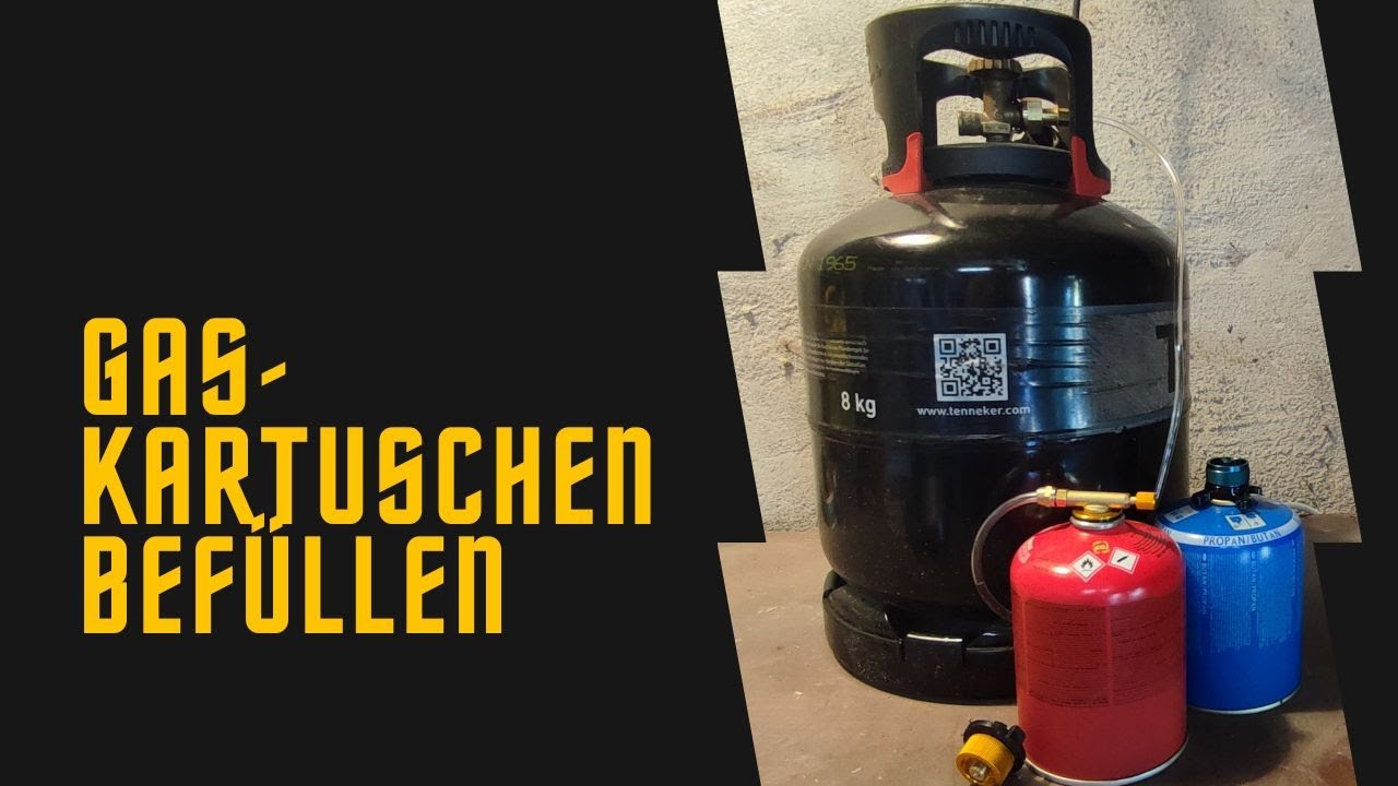 Gaskartusche für Campingkocher befüllen - Demonstrationsvideo. Nicht nachmachen!